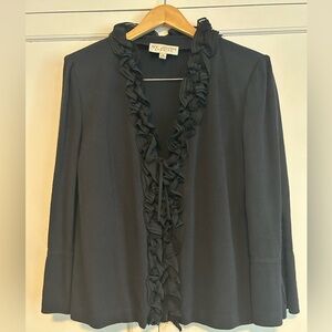 St. John Evening Black Ruffle Jacket